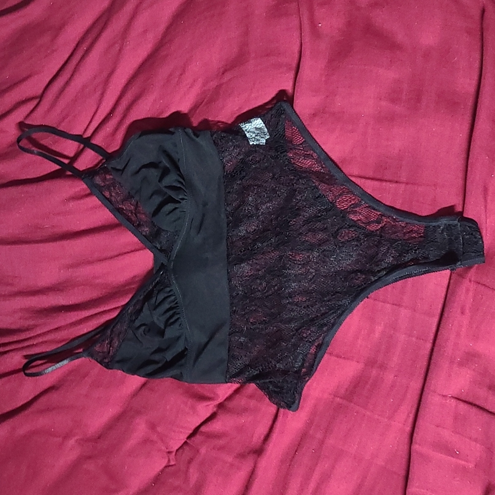 SHEIN lace mesh lingerie bodysuit 🖤